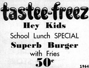 Tastee Freez Ad in the 1964 Columbian