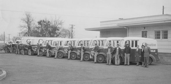 Carnation Milk Trucks in the late 40s